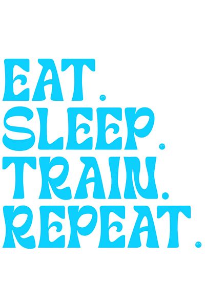 StoryGift Romania Sticker Label 40CM Exterior with the text "Eat. Sleep. Train. Repeat." - eat sleep travel