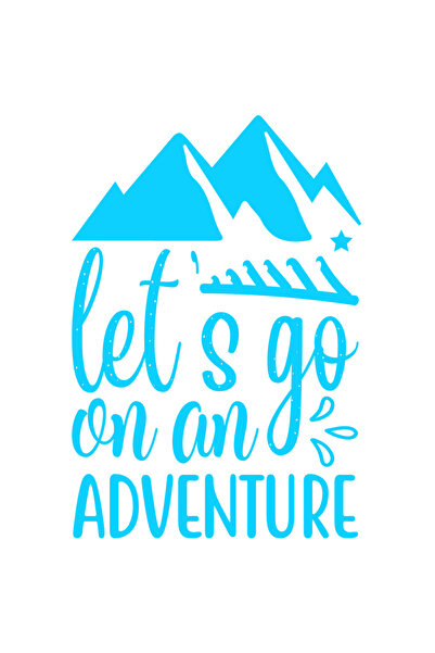 StoryGift Romania Sticker Exterior cu munti si textul in engleza "Let's go on an adventure" - hai sa mergem