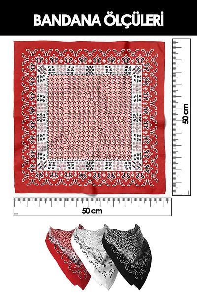 Modabutik Γυναικείο έθνικ μοτίβο 50x50 Bandana Hyl Dg01272-22