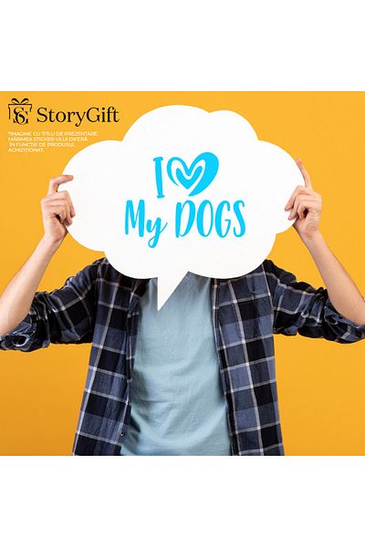 StoryGift Romania Sticker Adeziv 90CM Exterior pentru cei care isi iubesc cu adevarat cainii , Vinyl Albastru, 90 cm
