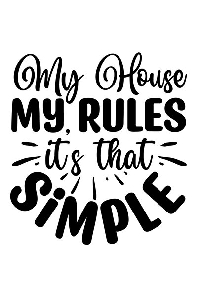 StoryGift Romania Sticker Eticheta 40CM Exterior cu textul "My house, my rule...