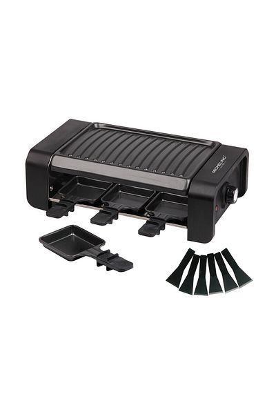 Michelino Gratar Electric Raclette 74381, 900 W, 6 Tigai Antiaderente, Baza Din Otel Inoxidabil