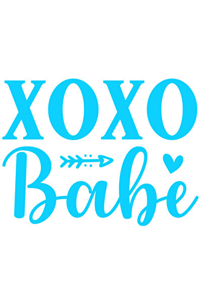 StoryGift Romania Sticker Autocolant 30CM Exterior cu mesajul in engleza "XOXO, babe" - pupici iubito , Vinyl Al