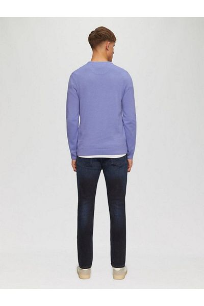 s.Oliver Men's Crew Neck Cotton Sweater With Logo, Purple, 2xl