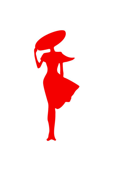 StoryGift Romania Sticker Autocolant 70CM Exterior cu o femeie cu rochie si p...