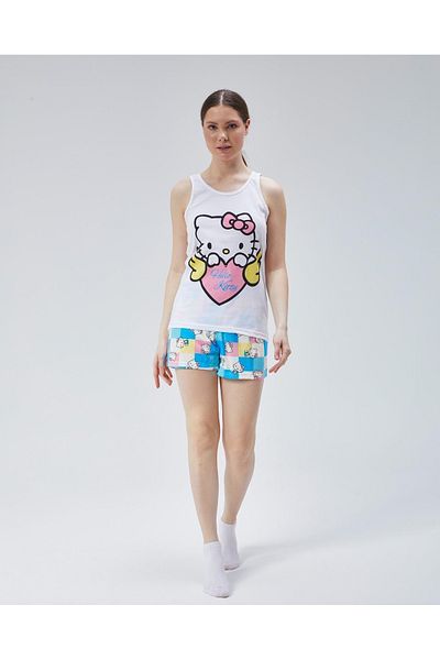 ARBİ kids Set de pijamale de vară pentru femei Hello Kitty, cu pantaloni scurți