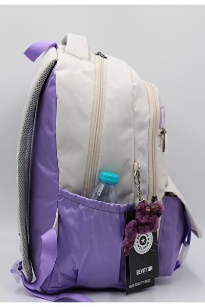 Bevitton Bvt-34300 Rucsac de școală din țesătură specială hidrofugă Bej-liliac