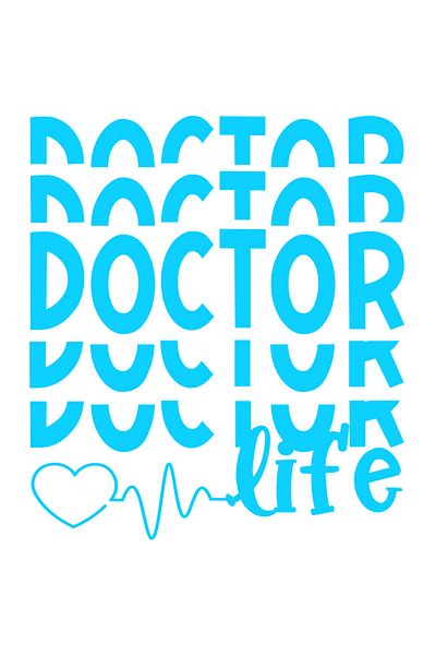 StoryGift Romania Sticker Exterior cu inimioara si textul "Doctor life" - viata de doctor , Vinyl Albastru,