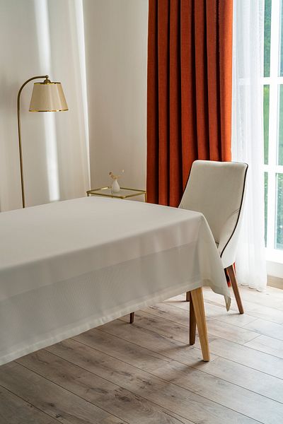 NEEA HOME Nevbahar Jumbo Worry-Free Tablecloth - Beige Jacquard, Wipeable, Stain-Proof, 160X220 cm