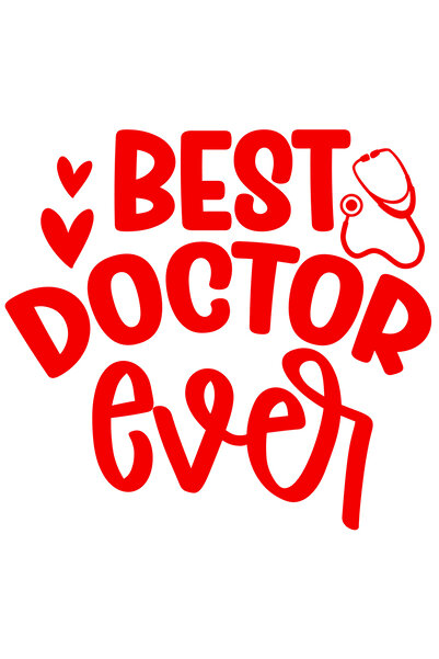 StoryGift Romania Sticker Exterior pentru cea mai buna doctorita dintotdeauna , Vinyl Rosu, 40 cm