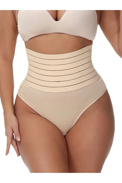 MİSTİRİK Flerna Model Abdominal Tightening and Flattening High Waist Corset String Panties Skin Color