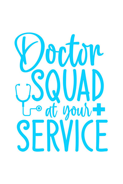 StoryGift Romania Sticker Autocolant 30CM Exterior cu textul "Doctor squad at your service" - echipa de medici l