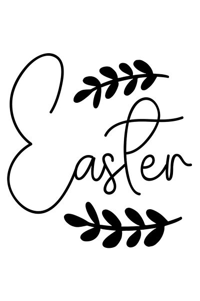 StoryGift Romania Sticker Eticheta 40CM Exterior cu 2 ramurele si cuvantul "Easter" - Paste sarbatoare , Vinyl N