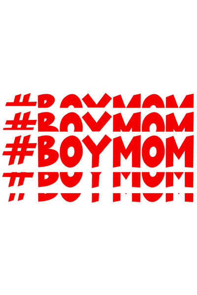 StoryGift Romania Sticker Autocolant 30CM Exterior cu "#Boymom" - baiatu' mamei iubire afectiune , Vinyl Rosu, 30 cm