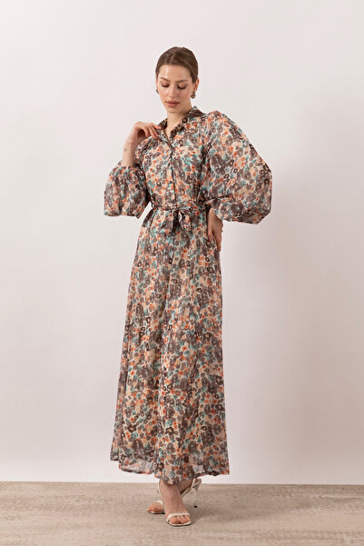 Stilife Φόρεμα Perla με κουμπιά σε ανθρακί χρώμα