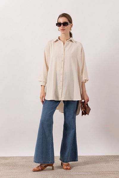Stilife Stripe Detail Tunic Stone