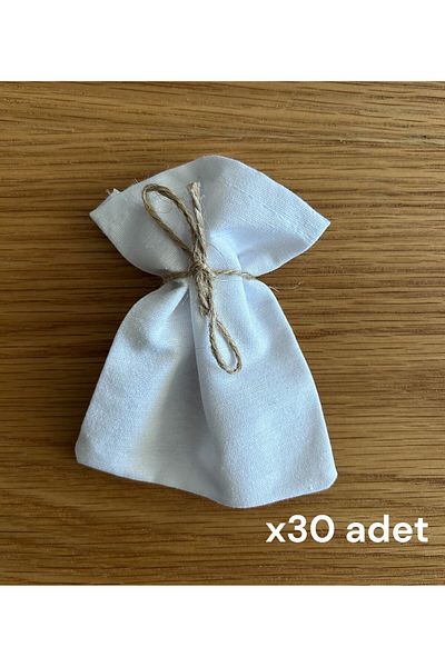 Poros Store 30 Pcs White Raw Cloth Pouch 9X11 cm