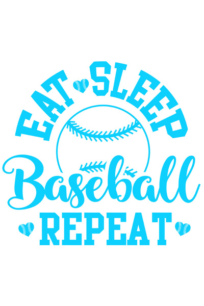 StoryGift Romania Sticker Autocolant 70CM Exterior cu minge de baseball si mesajul "Eat sleep, baseball, repeat"