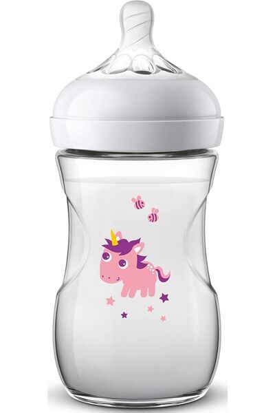 Philips 260 ml Plastic Baby Bottle with Pattern 1 Month+ Unicorn Patterned Not Glass