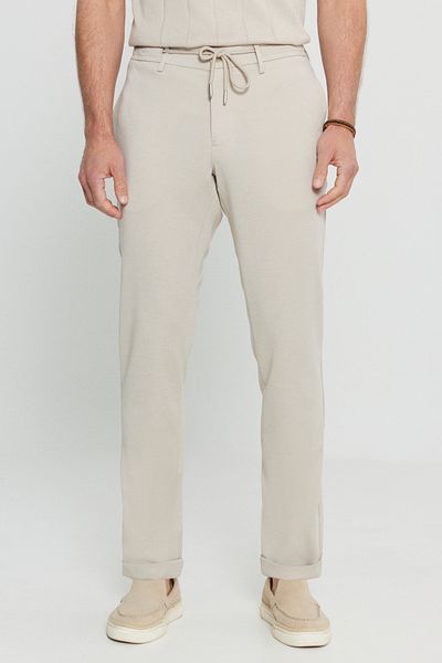 ALTINYILDIZ CLASSICS Altınyıldız Classics Slim Fit Slim Fit Waist Tie Side Pocket Stretch Casual Beige Trousers