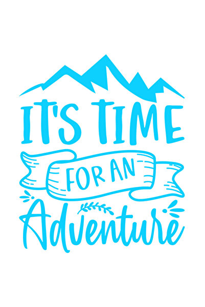 StoryGift Romania Sticker Eticheta 40CM Exterior cu munti si mesajul in engleza "It's time for an adventure" - e