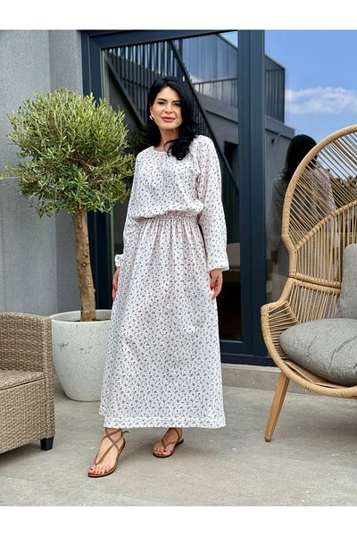 RAMONA BADESCU EXCLUSIVE Long Pink Dress Made of 100% Cotton – Light and Airy White Cherry
