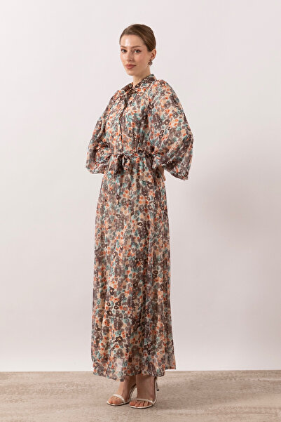 Stilife Φόρεμα Perla με κουμπιά σε ανθρακί χρώμα