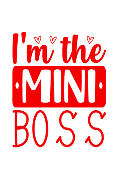 StoryGift Romania Sticker Autocolant 30CM Exterior cu inimioare si mesajul "I'm the mini boss" - sunt miniseful