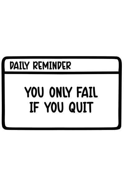 StoryGift Romania Sticker Autocolant 30CM Exterior cu un mesaj motivational de aducere aminte "You only fail if