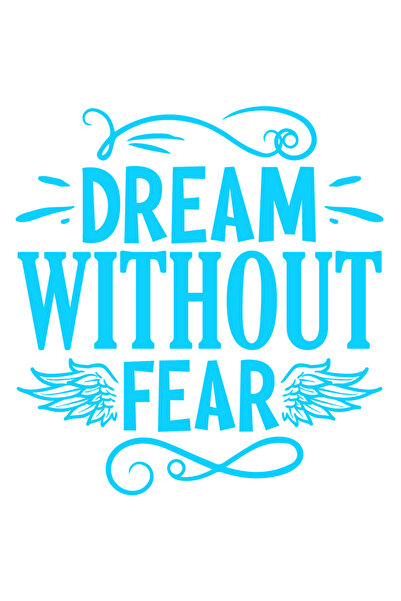 StoryGift Romania Sticker Autocolant 30CM Exterior cu aripi si textul "Dream without fear" - viseaza fara frica