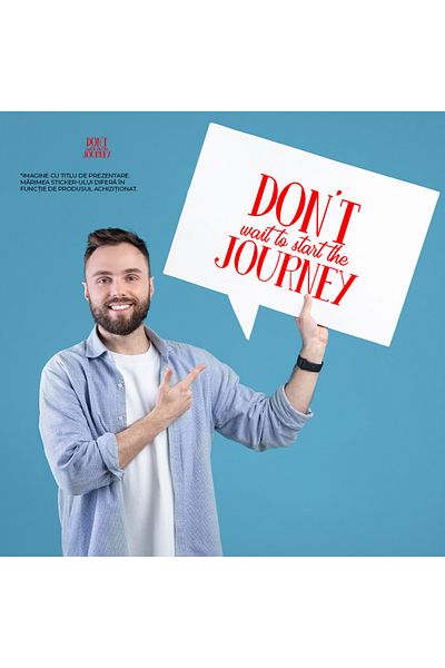 StoryGift Romania Sticker Autocolant 70CM Exterior cu textul "Don't wait to start the journey" - nu astepta sa i