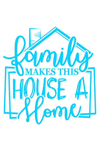 StoryGift Romania Sticker Autocolant 70CM Exterior cu o ilustratie afisand o casa si mesajul "Familia transforma