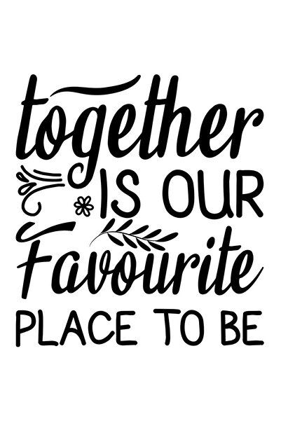 StoryGift Romania Sticker Exterior mesajul in engleza "Together is our favourite place to be" - "impreuna" e