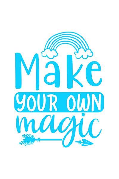 StoryGift Romania Sticker Exterior cu mesajul "Make your own magic" - fa-ti propria ta magie , Vinyl Albastr