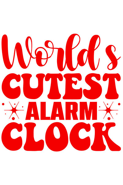 StoryGift Romania Sticker Eticheta 50CM Exterior cu ilustratie afisand mesajul in engleza "World's cutest alarm