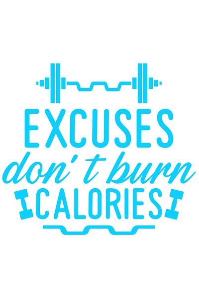 StoryGift Romania Sticker Autocolant 70CM Exterior cu mesaj motivational in engleza "Excuses don't burn calories