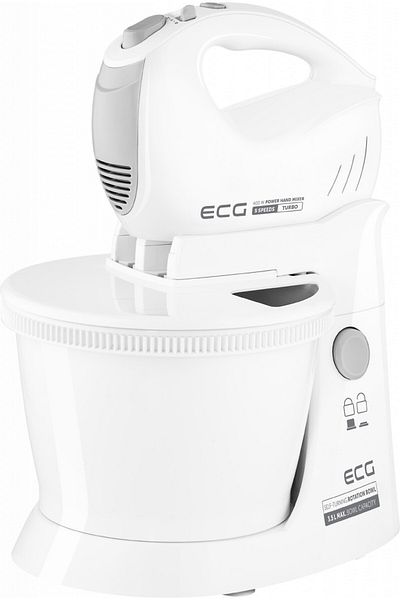 ECG Mixer De Mana Cu Bol Rotativ Rsm 4052, 400 W, 3.5 L, 5 Viteze, Functie Turbo, Alb