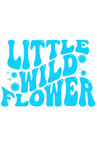 StoryGift Romania Sticker Adeziv 90CM Exterior cu flori si mesajul in engleza "Little wild flower" - floare salb