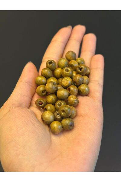 Gönülden Tasarım 50 BUC. 1 CM Mărgele de bijuterii pufos din lemn de bambus