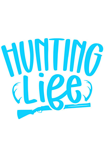 StoryGift Romania Sticker Adeziv 90CM Exterior cu o pusca si textul "Hunting life" - viata de vanator , Vinyl Al