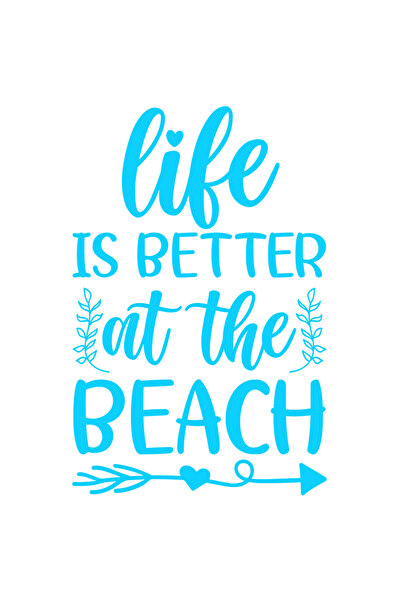 StoryGift Romania Sticker Autocolant 30CM Exterior cu mesajul "Life is better at the beach" - viata e mai buna p