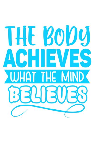 StoryGift Romania Sticker Autocolant 30CM Exterior cu mesaj motivational "Corpul realizeaza ceea ce mintea crede