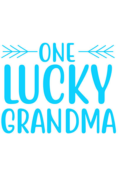 StoryGift Romania Sticker Exterior cu textul "One lucky grandma" - o bunica norocoasa fericire familie , Vin