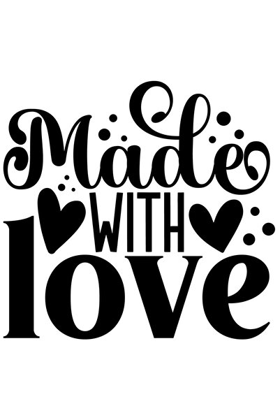 StoryGift Romania Sticker Eticheta 50CM Exterior cu inimioare si textul "Made...