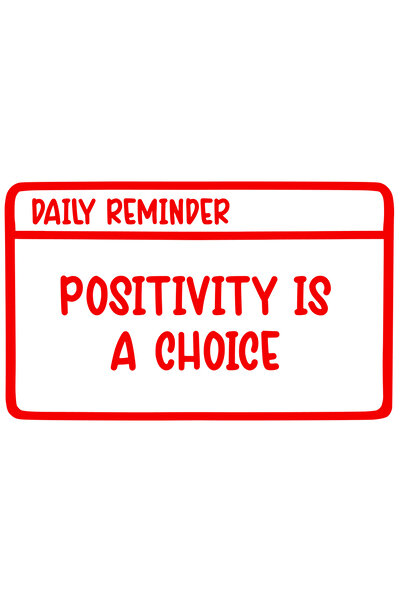 StoryGift Romania Sticker Exterior cu text in engleza "Positivity is a choice...