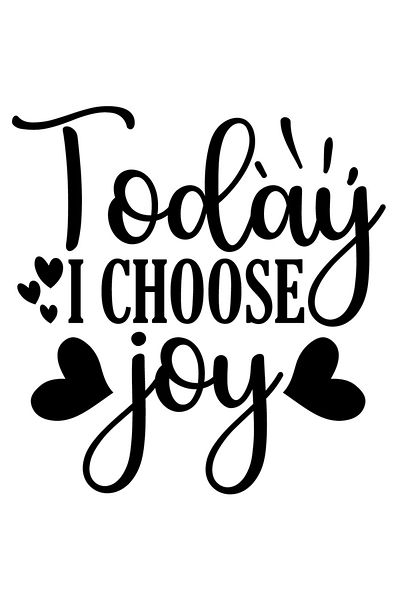 StoryGift Romania Sticker Autocolant 70CM Exterior cu inimioare si textul "Today I choose joy" - azi aleg bucuri