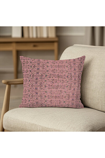 TURKISHRUG KINGDOM غطاء وسادة مربع الشكل بزخارف الأناضول على الطراز الكلاسيكي