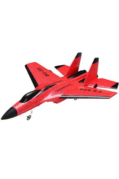 iUni Fx820 Remote Control Fighter Plane, Su-35, Gyroscope, Impact Resistant, Red