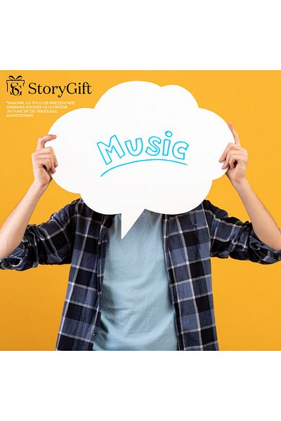 StoryGift Romania Sticker Adeziv 90CM Exterior pentru cei care asculta muzica , Vinyl Albastru, 90 cm