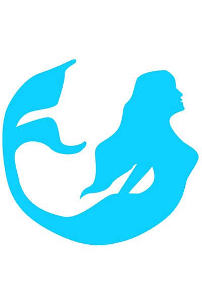StoryGift Romania Sticker Autocolant 70CM Exterior cu o sirena pentru fetite , Vinyl Albastru, 70 cm